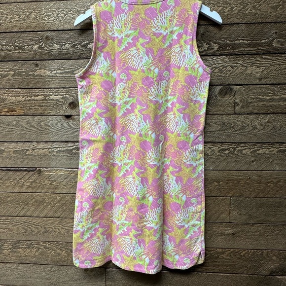 Macbeth Collection Lace Up Tunic Dress Cover Up | Pink & Yellow | Women’s Large - Picture 5 of 8